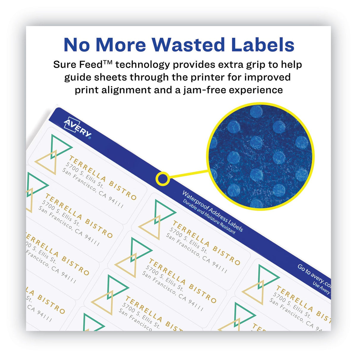 Avery Waterproof Shipping Labels with TrueBlock and Sure Feed, Laser P ...