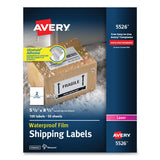 Avery Waterproof Shipping Labels with TrueBlock Technology, Laser Printers, 5.5 x 8.5, White, 2/Sheet, 50 Sheets/Pack