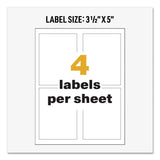 Avery UltraDuty GHS Chemical Waterproof and UV Resistant Labels, 3.5 x 5, White, 4/Sheet, 50 Sheets/Box - Dependable Expendables