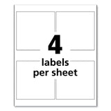 Avery UltraDuty GHS Chemical Waterproof and UV Resistant Labels, 4 x 4, White, 4/Sheet, 50 Sheets/Pack