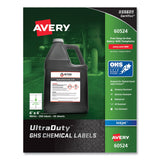 Avery UltraDuty GHS Chemical Waterproof and UV Resistant Labels, 4 x 4, White, 4/Sheet, 50 Sheets/Pack