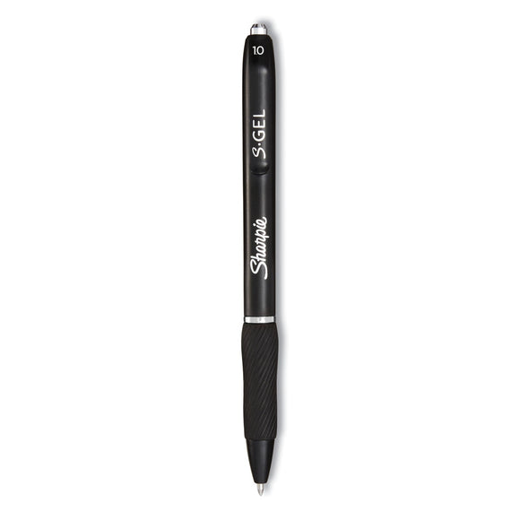 Sharpie S-Gel High-Performance Gel Pen, Retractable, Bold 1 mm, Black Ink, Black Barrel, 36/Pack