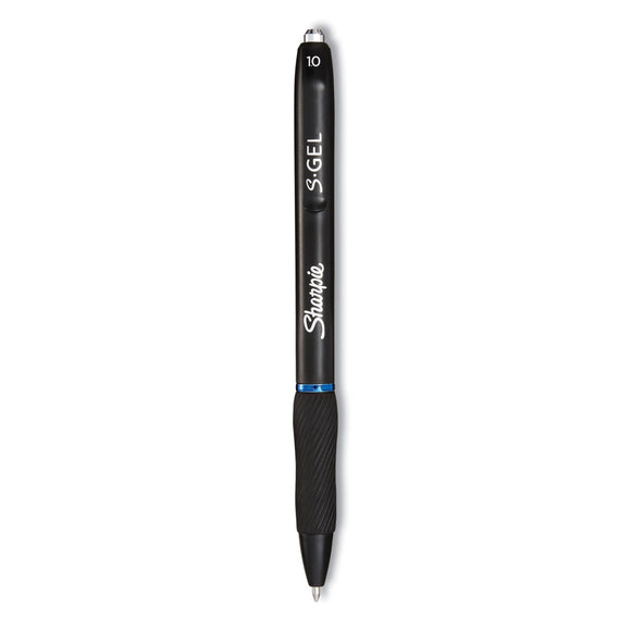 Sharpie S-Gel High-Performance Gel Pen, Retractable, Bold 1 mm, Blue Ink, Black Barrel, 36/Pack