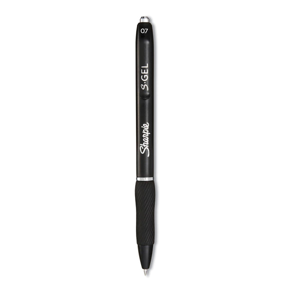 Sharpie S-Gel High-Performance Gel Pen, Retractable, Medium 0.7mm, Black Ink, Black Barrel, 36/Pack