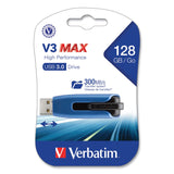 Verbatim V3 Max USB 3.0 Flash Drive, 128 GB, Blue