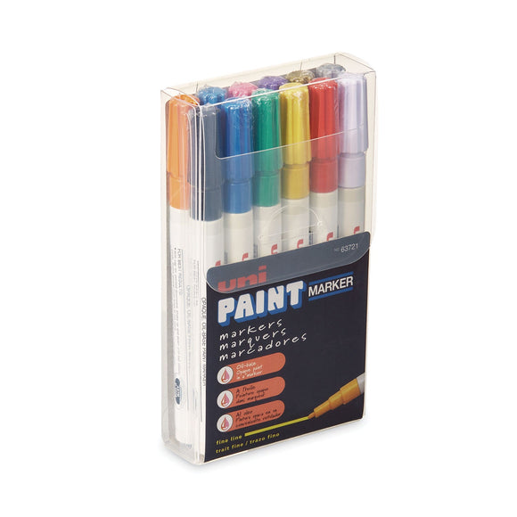 uni Permanent Marker, Fine Bullet Tip, Assorted Colors, 12/Set