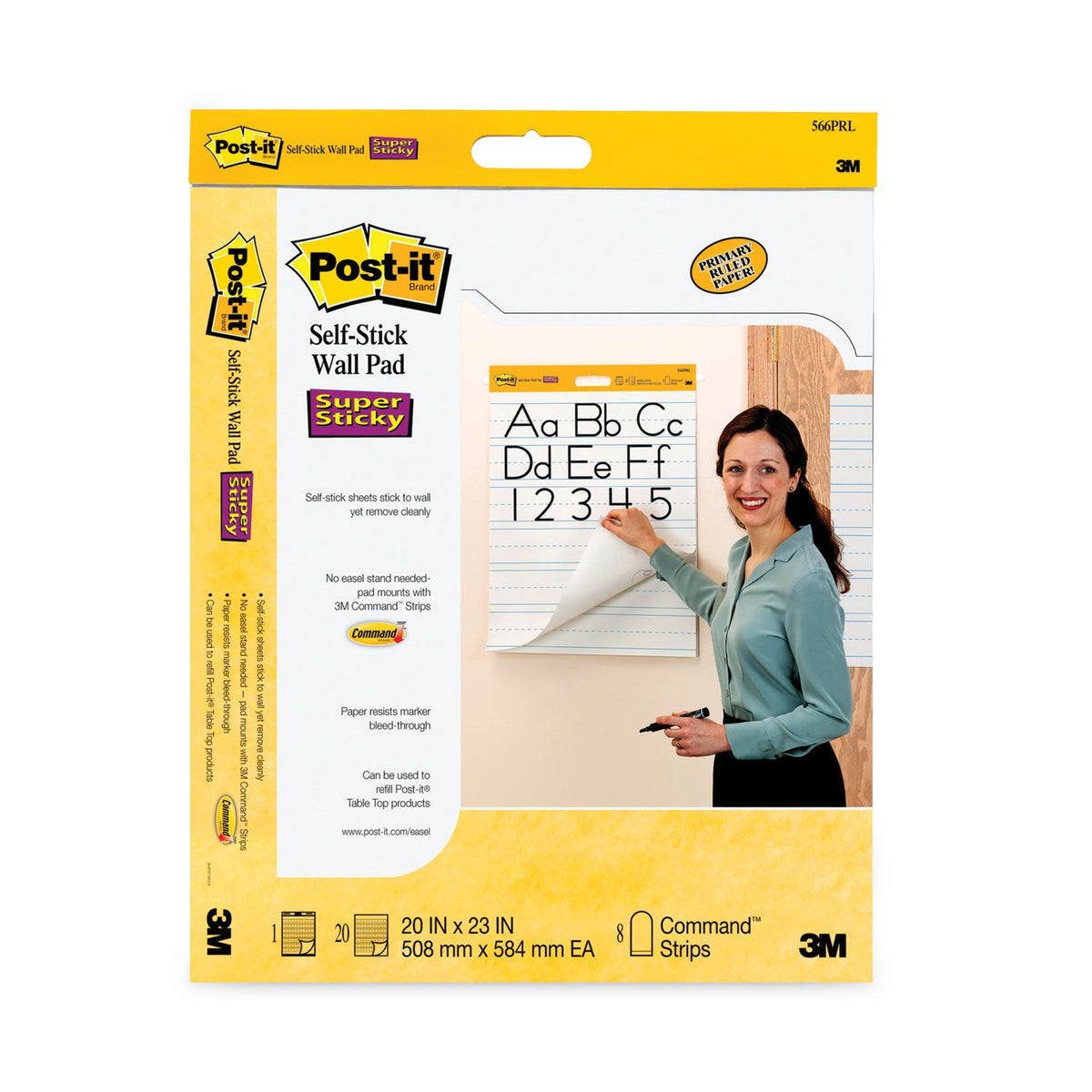 3M Post-it Self-Stick Wall Pad, Manuscript Format (Primary 3