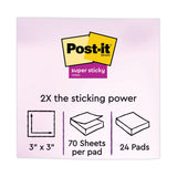 3M Post-it Pads in Supernova Neon Collection Colors, Cabinet Pack, 3" x 3", 70 Sheets/Pad, 24 Pads/Pack