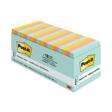 3M Post-it Original Pop-up Refill Cabinet Pack, 3" x 3", Beachside Cafe Collection Colors, 100 Sheets/Pad, 18 Pads/Pack