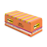 3M Post-it Pop-up 3 x 3 Note Refill, 3" x 3", Energy Boost Collection Colors, 90 Sheets/Pad, 18 Pads/Pack