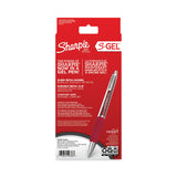 Sharpie S-Gel Premium Metal Barrel Gel Pen, Retractable, Medium 0.7 mm, Black Ink, Red Barrel, 4/Pack