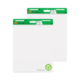 3M Post-it Vertical-Orientation Self-Stick Easel Pads, Green Headband, Unruled, 25 x 30, White, 30 Sheets, 2/Carton