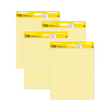 3M Post-it Vertical-Orientation Self-Stick Easel Pad Value Pack, Presentation Format (1.5" Rule), 25 x 30, Yellow, 30 Sheets, 4/Carton - Dependable Expendables