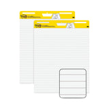 3M Post-it Vertical-Orientation Self-Stick Easel Pads, Presentation Format (1.5" Rule), 25 x 30, White, 30 Sheets, 2/Pack - Dependable Expendables