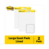 3M Post-it Vertical-Orientation Self-Stick Easel Pads, Presentation Format (1.5" Rule), 25 x 30, White, 30 Sheets, 2/Pack - Dependable Expendables