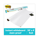3M Post-it Dry Erase Surface, 50 ft x 4 ft, White