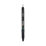 Sharpie S-Gel High-Performance Gel Pen, Retractable, Medium 0.7 mm, Green Ink, Black Barrel, Dozen