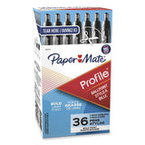 Paper Mate Profile Ballpoint Pen Value Pack, Retractable, Bold 1.4 mm, Black Ink, Smoke Barrel, 36/Box