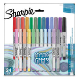Sharpie Mystic Gems Markers, Ultra-Fine Needle Tip, Assorted, 24/Pack