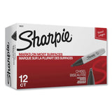 Sharpie Chisel Tip Permanent Marker, Medium Chisel Tip, Black, Dozen