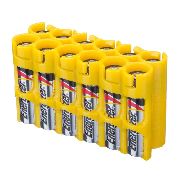 Storacell AAA 12 Pack Yellow Battery Caddie - Dependable Expendables