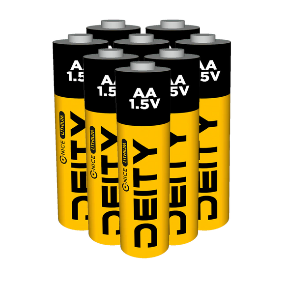Deity Lithium 8 pack AA Batteries 1.5V, 3000mAh available at Dependable Expendables Dallas, Texas