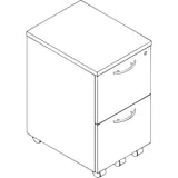 Alera Valencia Series Mobile Pedestal, Left or Right, 2 Legal/Letter-Size File Drawers, Espresso, 15.38" x 20" x 26.63"