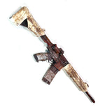 AR-15 style assault rifle replica foam rubber safety prop for safe stunt work or choreographed fight scene for television, film or live theater.