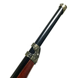 Detailed, lightweight prop gun features wood stock, moving flintlock hammer and trigger, and intricate details with brass finished parts