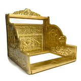 Gold color replica of antique cash register vacuformed with old fashioned details reminiscent of old soda shop or any other old timey shop