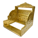 Gold color replica of antique cash register vacuformed with old fashioned details reminiscent of old soda shop or any other old timey shop