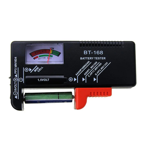 BT-168 Battery Tester Sizes AA, AAA, 9V, C, D, 1.5V, button cell - Dependable Expendables