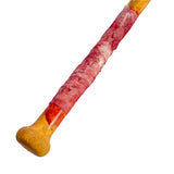 Bloodied and Gauze Wrapped foam Baseball Bat! Made of dense, soft urethane foam, this bat contains a fiberglass core to maintain rigidity, It's safe for professionally choreographed fight scenes 