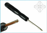 Black-handled phillips screwdriver with metal tip on a white background - Dependable Expendables