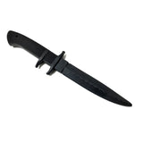 7" simulated blade solid rubber knife prop for use in police and tactical training as well as film and tv props 
