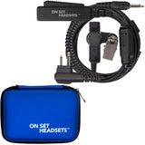 Black On Set Headsets FilmPro X Walkie Headset with 3.5mm Input and blue Case