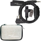 Black On Set Headsets FilmPro X Walkie Headset with 3.5mm Input and free grey case