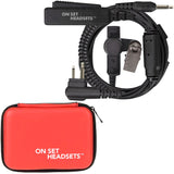 Black On Set Headsets FilmPro X Walkie Headset with 3.5mm Input and free red Case