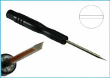 Black screwdriver with a close-up of its tip on a white background - Dependable Expendables