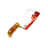 Bloody Foam Rubber Lightwood Handle Medium Butcher's Cleaver Prop - Dependable Expendables