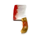 Bloody Foam Rubber Lightwood Handle Medium Butcher's Cleaver Safe Stunt Prop - Dependable Expendables