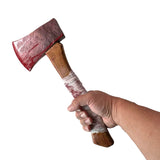 Realistic Foam Rubber 13.25 Inch Small Hatchet Axe Prop with Bloody Gauze for cosplay or Halloween costume.