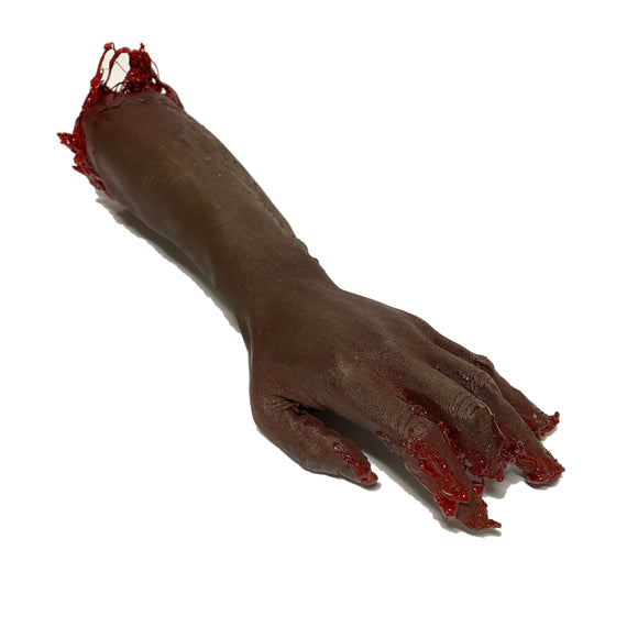 Freshly Severed Bloody Arm foam rubber prop for use in visual effects work in film, television and stage.