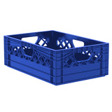 Plastic Grip Storage Rectangle 12 Quart Half Milk Crate (Black, Blue, Green, Grey, Red)