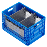 Blue SIDIOCrate Collapsible Full Size Crate with dividers - Dependable Expendables