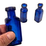 Blue Translucent SMASHProps Breakaway Vintage Mini Poison Bottles Prop Set 3 Piece Set - Dependable Expendables