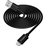 ChargeWorx CHA-CX4600 Lightning USB-A Sync and Charge Cable 3 Foot Black - Dependable Expendables
