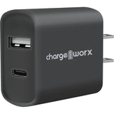 ChargeWorx Dual Wall Charger Black