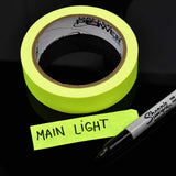 Gaffer Power 1" Paper Console Labeling Tape, 1 Inch x 20 Yards (White, Fluorescent Green, Fluorescent Yellow)