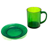 Dark Green Translucent SMASHProps Breakaway Mug & Saucer Safe Stunt Prop Set - Dependable Expendables